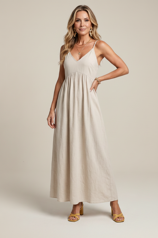 Novelle North® | Spaghetti Strap Flowing Skirt Midi Dress