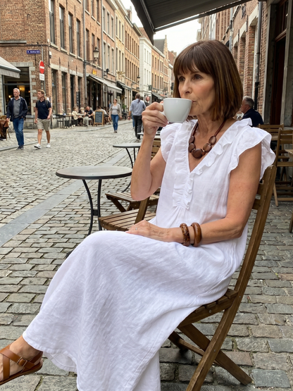 Novelle North® | Sleeveless Ruffle Trim Midi Dress