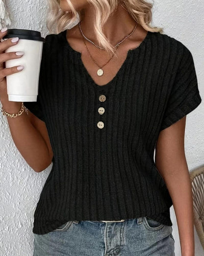 Novelle North® | GEBREIDE BLOUSE MET V-HALS