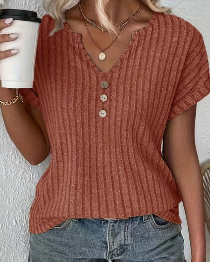 Novelle North® | GEBREIDE BLOUSE MET V-HALS