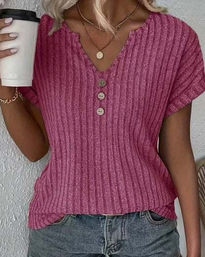Novelle North® | GEBREIDE BLOUSE MET V-HALS